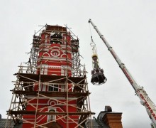 Установлен купол на колокольне храма Архангела Михаила в Талдоме