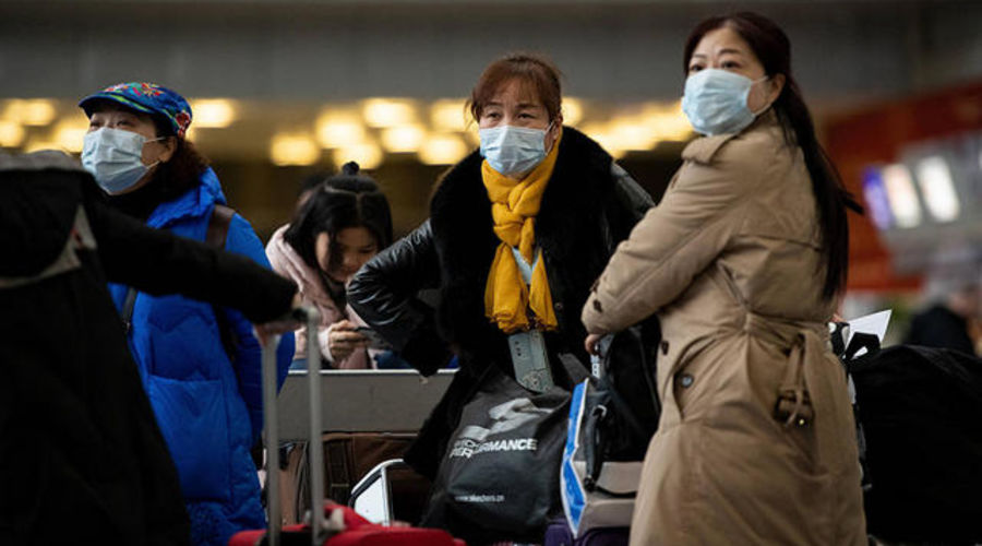 Gefahr durch Ansteckung durch den Coronavirus. 23.01.2020 Frankfurt x1x Flughafen Frankfurt Fraport Terminal 2, Check-I